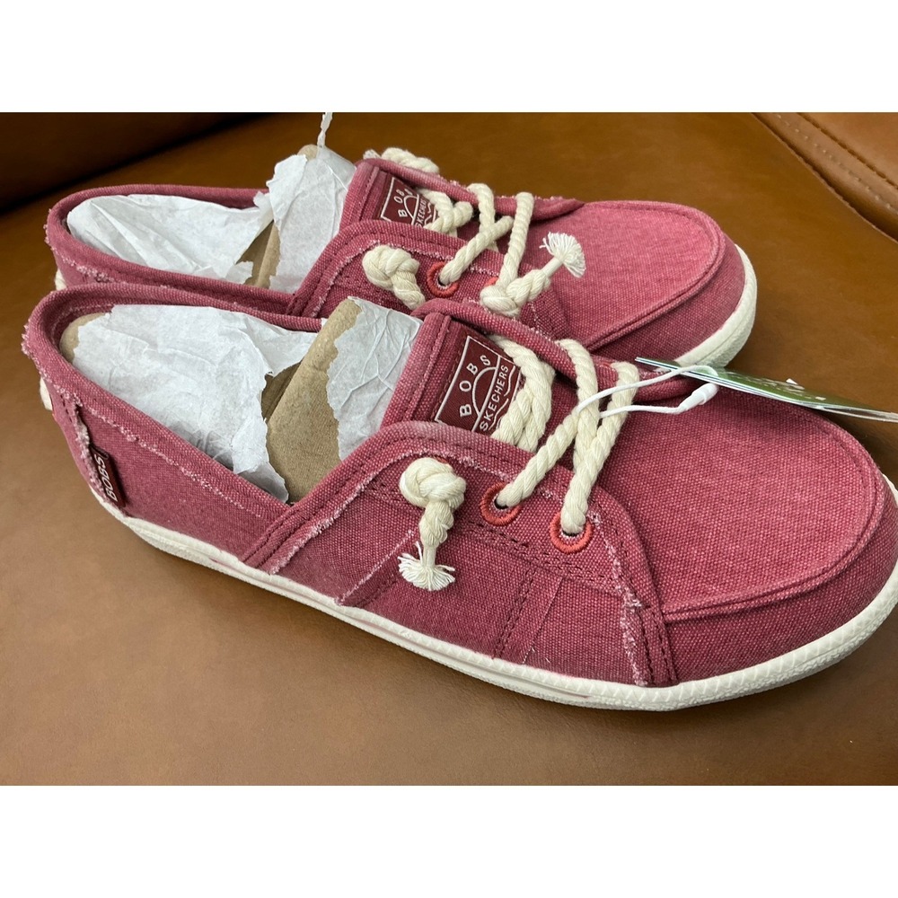 Skechers Bobs B Cute 2.0 Seaside Stride Womens 6.5 Red New Canvas Slip On 114193